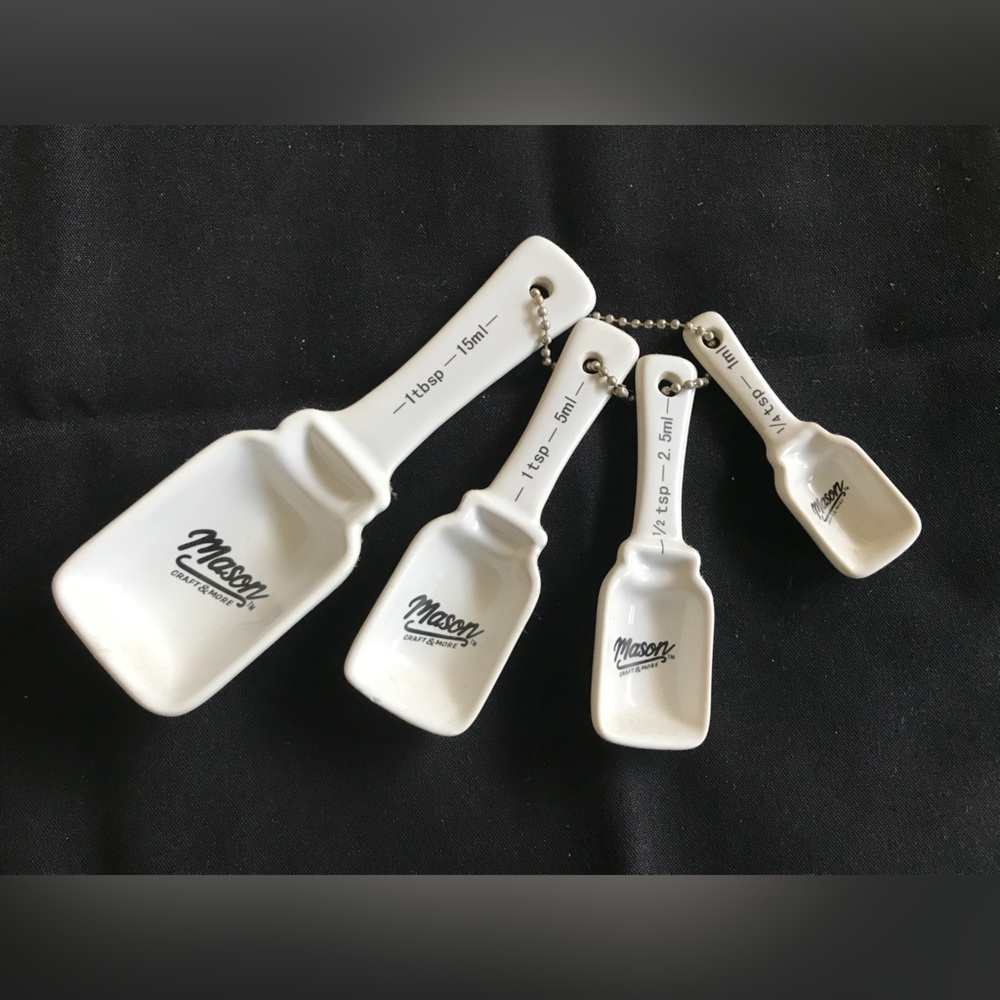 Mason White Ceramic Nested Measuring Spoon Set